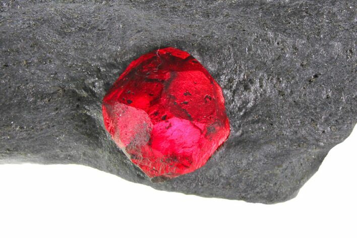 Plate of Two Red Embers Garnet in Graphite - Massachusetts #148136